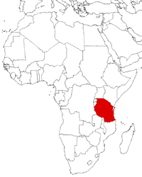 Tanzania on the map