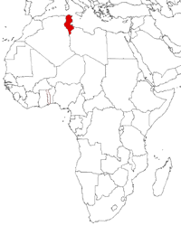 Tunisia on the map