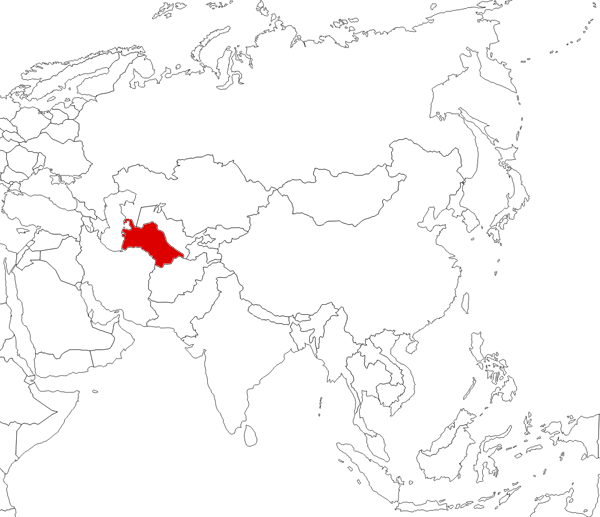 Turkmenistan on the map