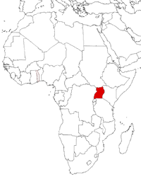 Uganda on the map