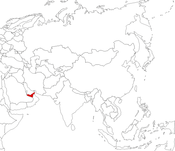 United Arab Emirates on the map