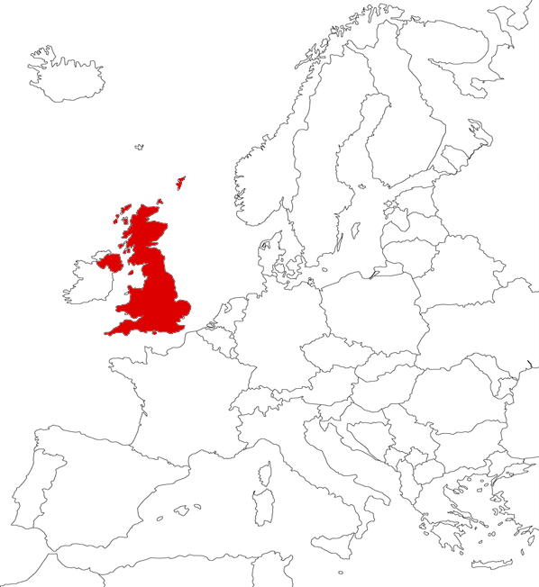 United Kingdom on the map