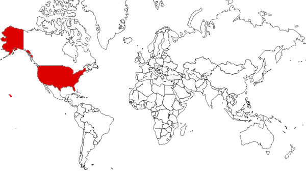 United States on the map