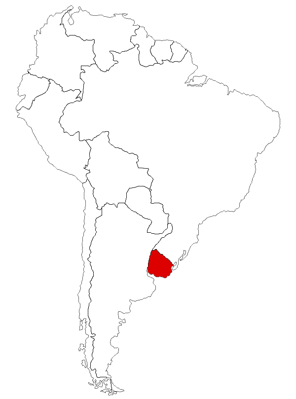 Uruguay on the map