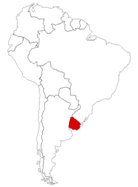 Uruguay on the map