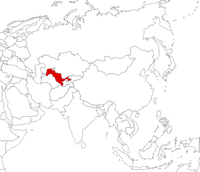 Uzbekistan on the map