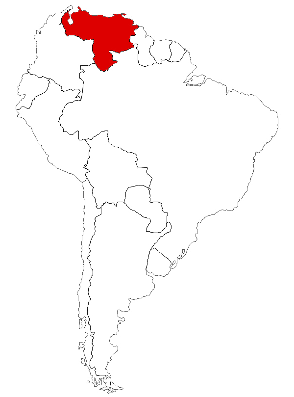 Venezuela on the map