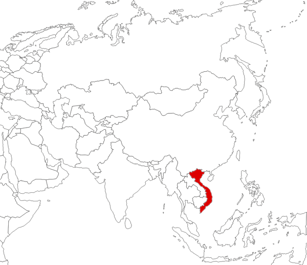Vietnam on the map