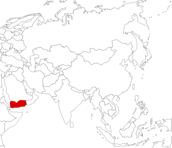 Yemen on the map