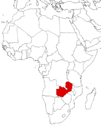 Zambia on the map